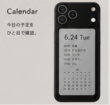Calendar display with case